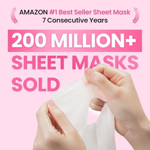 GLAM UP Korean Facial Sheet Mask 12 Combo Pack - Hydrating & Moisturizing Face Mask for Glass Skin, Soothing Korean Skincare for Sensitive Dry Skin, Bulk Face Masks Gift Set for Home Spa Avelisse