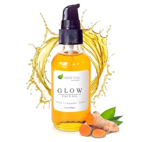 Aspen Kay Naturals Glow - Turmeric & Rosehip Face Oil - Natural & Organic Facial Moisturizer, 2 oz Avelisse