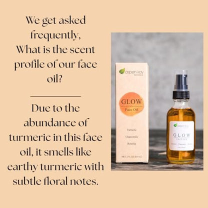 Aspen Kay Naturals Glow - Turmeric & Rosehip Face Oil - Natural & Organic Facial Moisturizer, 2 oz Avelisse