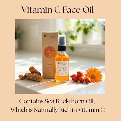 Aspen Kay Naturals Glow - Turmeric & Rosehip Face Oil - Natural & Organic Facial Moisturizer, 2 oz Avelisse