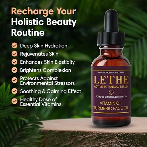 LETHE Vegan Botanical Face Serum with Vitamin C & 50 Natural Extracts – Improve Skin Tone, Firmness & Smoothness – Natural Skincare for Dark Spots & Uneven Skin – 1oz - görsel 6