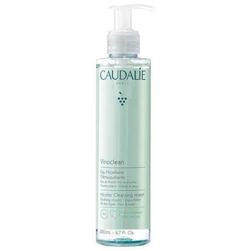 Caudalie Vinoclean Micellar Cleansing Water - 200 mL / 6.7 Fl Oz - Gentle Makeup Remover & Face Cleanser Avelisse