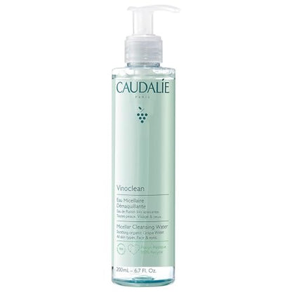 Caudalie Vinoclean Micellar Cleansing Water - 200 mL / 6.7 Fl Oz - Gentle Makeup Remover & Face Cleanser Avelisse