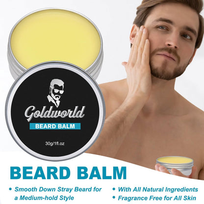 Complete Beard Grooming Kit: Wash, Oil, Balm, Brush, Comb & Scissors – GoldWorld Avelisse