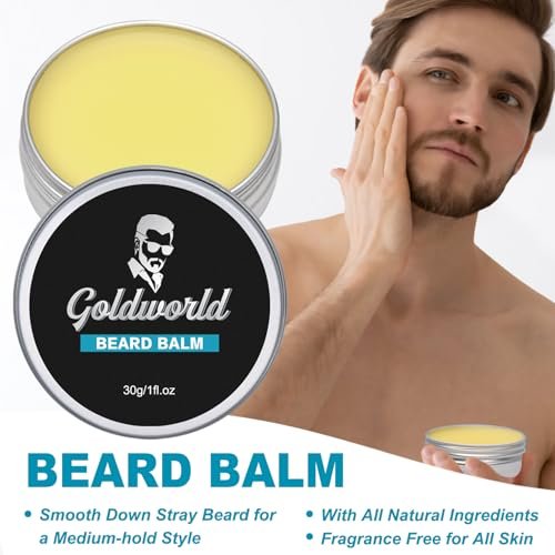 Complete Beard Grooming Kit: Wash, Oil, Balm, Brush, Comb & Scissors – GoldWorld Avelisse