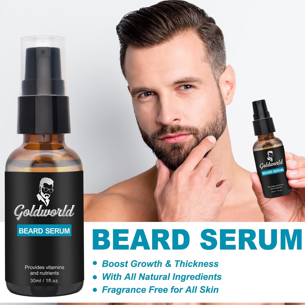 Complete Beard Grooming Kit: Wash, Oil, Balm, Brush, Comb & Scissors – GoldWorld Avelisse