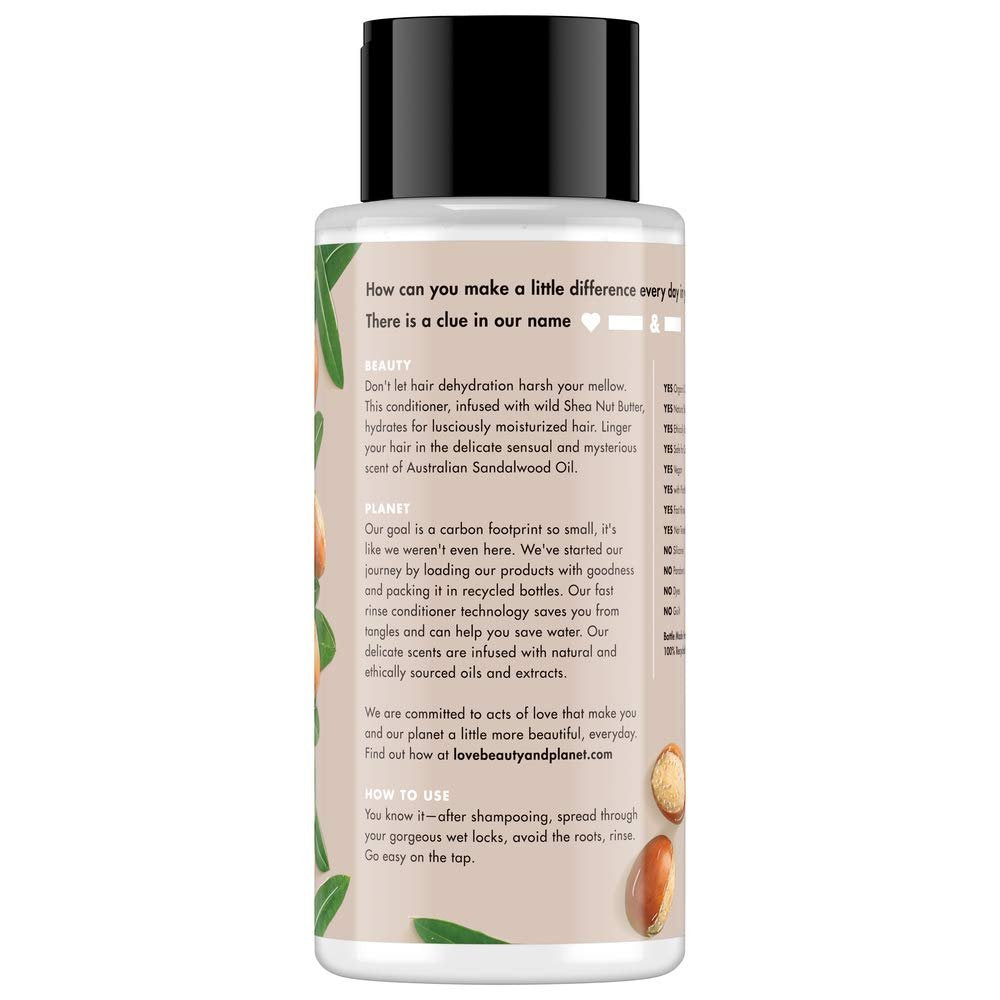Love Beauty and Planet Purposeful Hydration Shea Butter & Sandalwood Cleansing Conditioner, 13.5 oz Avelisse
