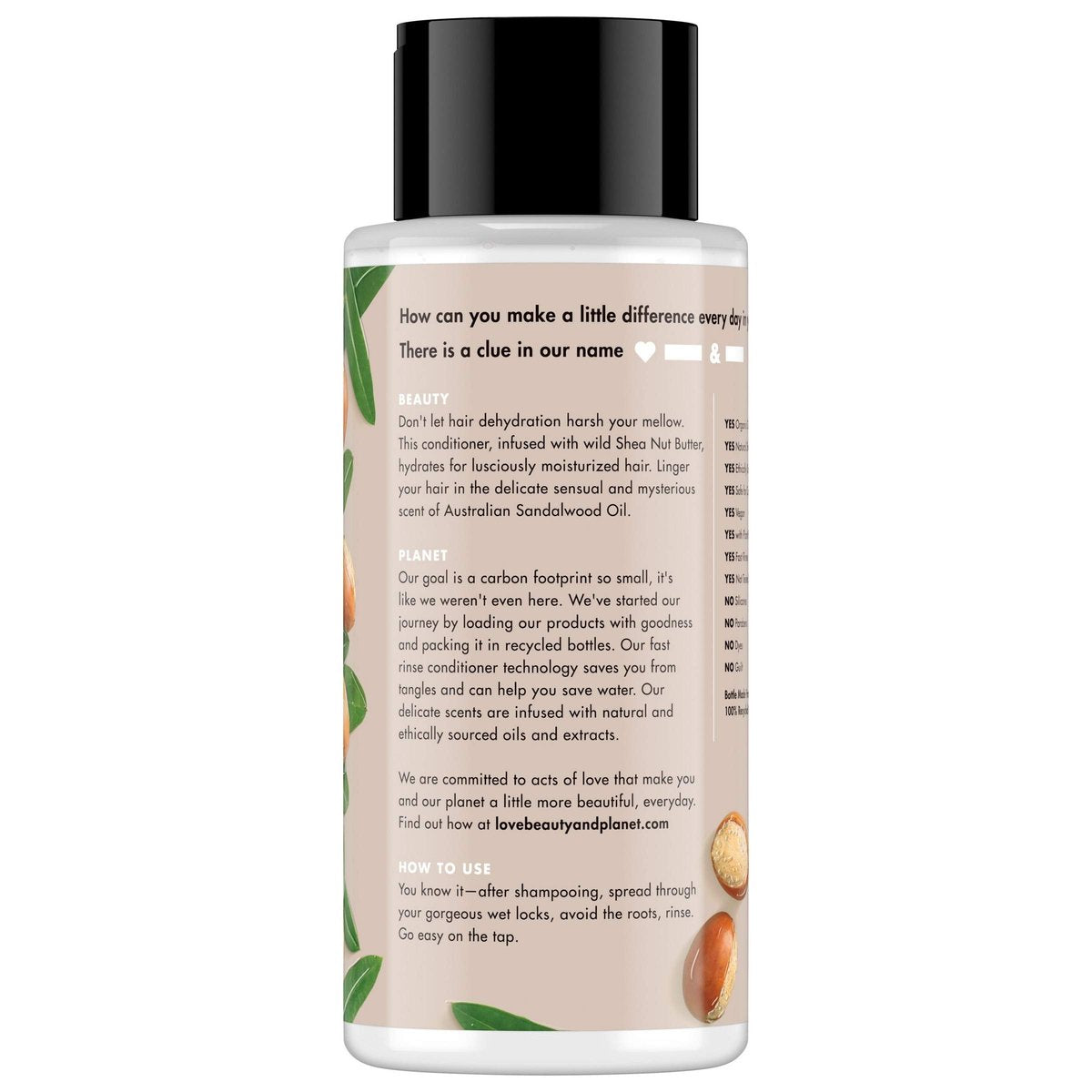 Love Beauty and Planet Purposeful Hydration Shea Butter & Sandalwood Cleansing Conditioner, 13.5 oz Avelisse