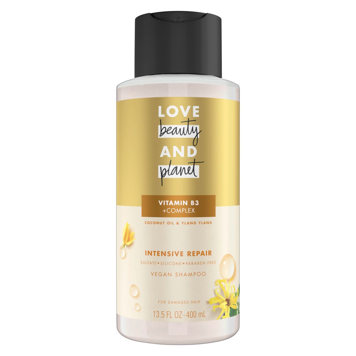 Love Beauty and Planet Vitamin B3 Coconut Oil & Ylang Ylang Intensive Repair Shampoo for Damaged Hair, Sulfate-Free, Silicone-Free, Paraben-Free, Cruelty-Free, 13.5 oz - görsel 2