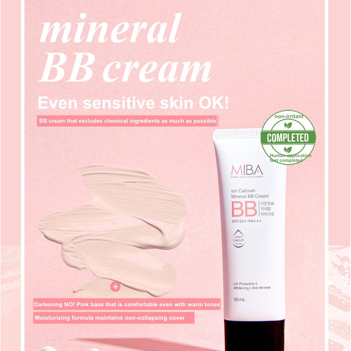 MIBA Ion Calcium Mineral BB Cream 50ml – Long-Lasting Coverage with Skin-Nourishing Minerals - görsel 3