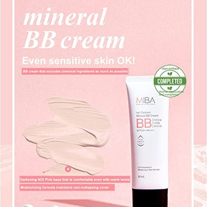 MIBA Ion Calcium Mineral BB Cream 50ml – Long-Lasting Coverage with Skin-Nourishing Minerals