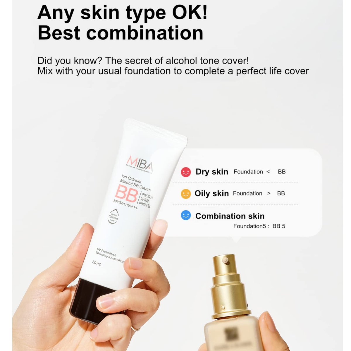 MIBA Ion Calcium Mineral BB Cream 50ml – Long-Lasting Coverage with Skin-Nourishing Minerals - görsel 11