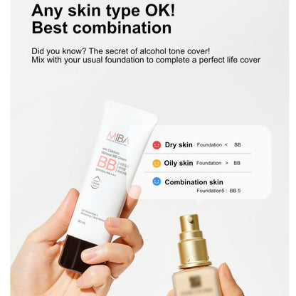 MIBA Ion Calcium Mineral BB Cream 50ml – Long-Lasting Coverage with Skin-Nourishing Minerals