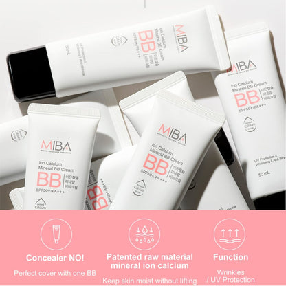 MIBA Ion Calcium Mineral BB Cream 50ml – Long-Lasting Coverage with Skin-Nourishing Minerals