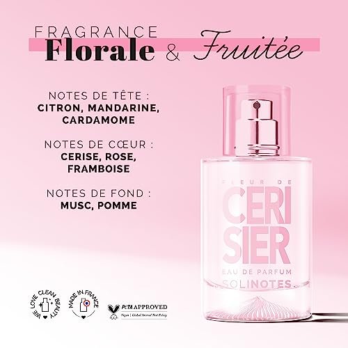 Solinotes Cherry Blossom Eau de Parfum for Women – Delicate Floral Scent, Made in France, Vegan, 1.7 fl oz - görsel 8