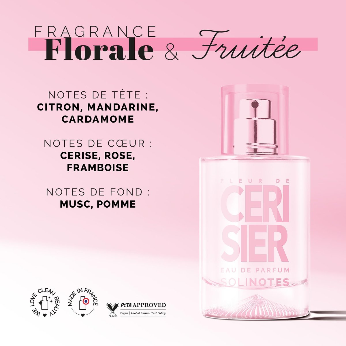 Solinotes Cherry Blossom Eau de Parfum for Women – Delicate Floral Scent, Made in France, Vegan, 1.7 fl oz - görsel 7