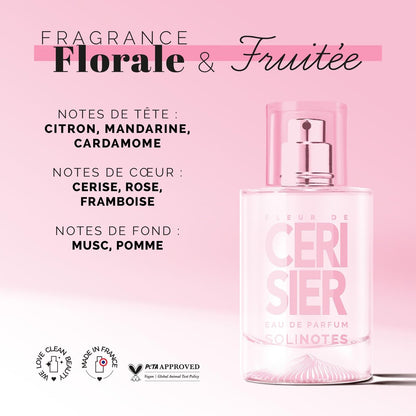 Solinotes Cherry Blossom Eau de Parfum for Women – Delicate Floral Scent, Made in France, Vegan, 1.7 fl oz