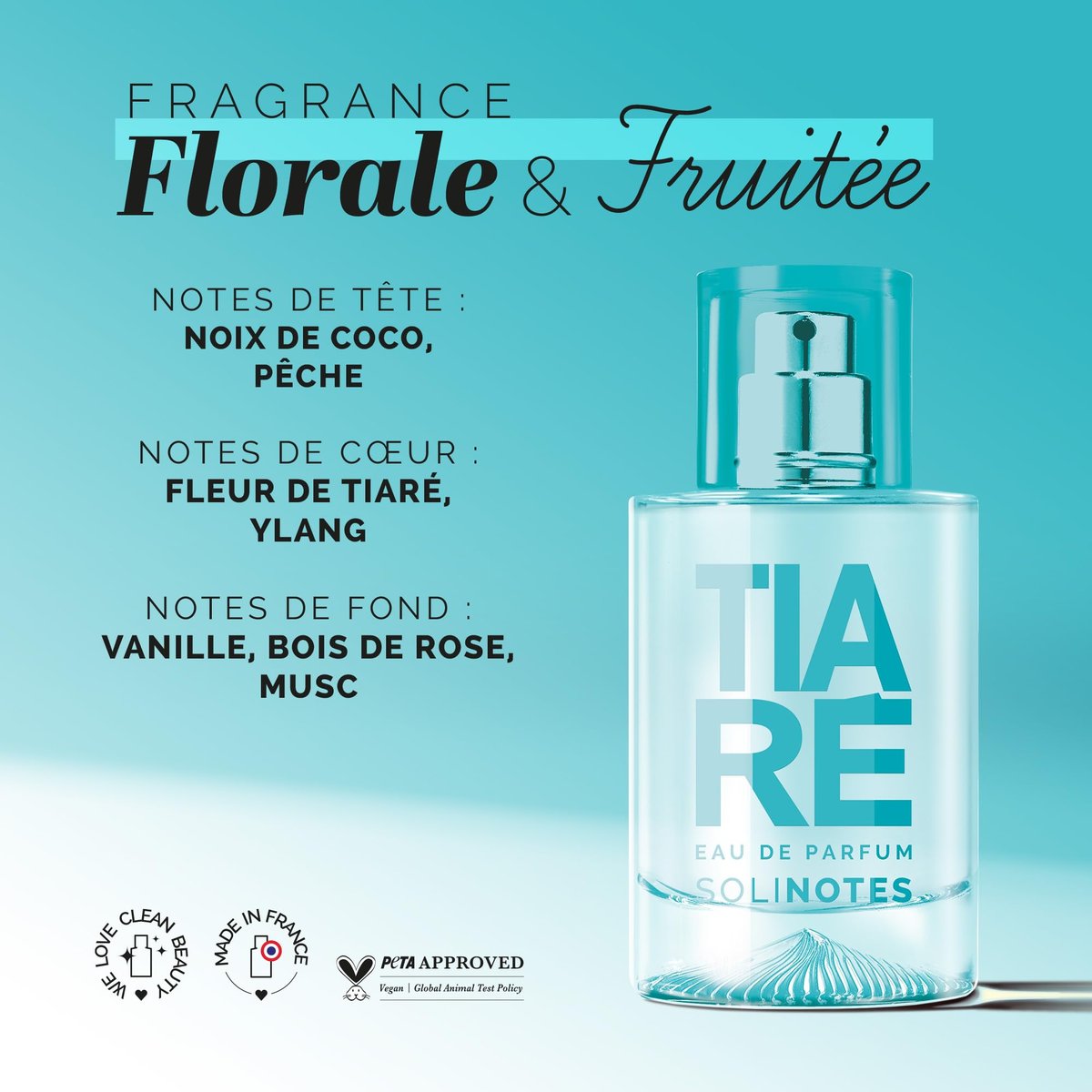 Solinotes Paris Tiaré Eau de Parfum for Women - Delicate Floral Scent, Made in France, Vegan - 1.7 fl oz - görsel 6