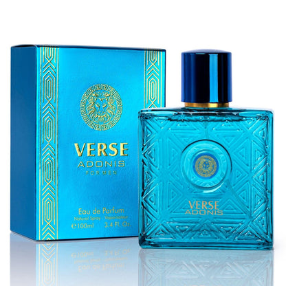 NovoGlow Verse Adonis Eau De Parfum for Men - 3.4 Fl Oz (100ml) Woody Floral & Fruity Scent, Long-Lasting Masculine Fragrance