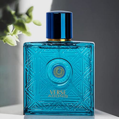 NovoGlow Verse Adonis Eau De Parfum for Men - 3.4 Fl Oz (100ml) Woody Floral & Fruity Scent, Long-Lasting Masculine Fragrance