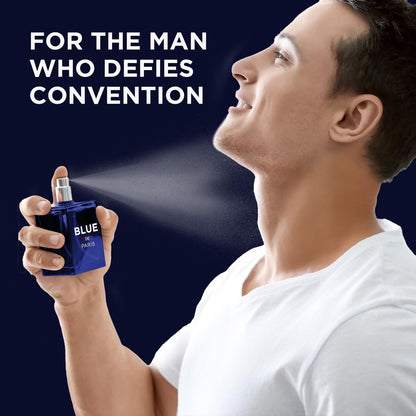 NovoGlow Blue De Paris For Men - 3.4 Fl. Oz. (100ml) Eau de Toilette - Refreshing Woody, Floral & Fruity Fragrance - Long-Lasting Masculine Scent, Ideal Gift Avelisse