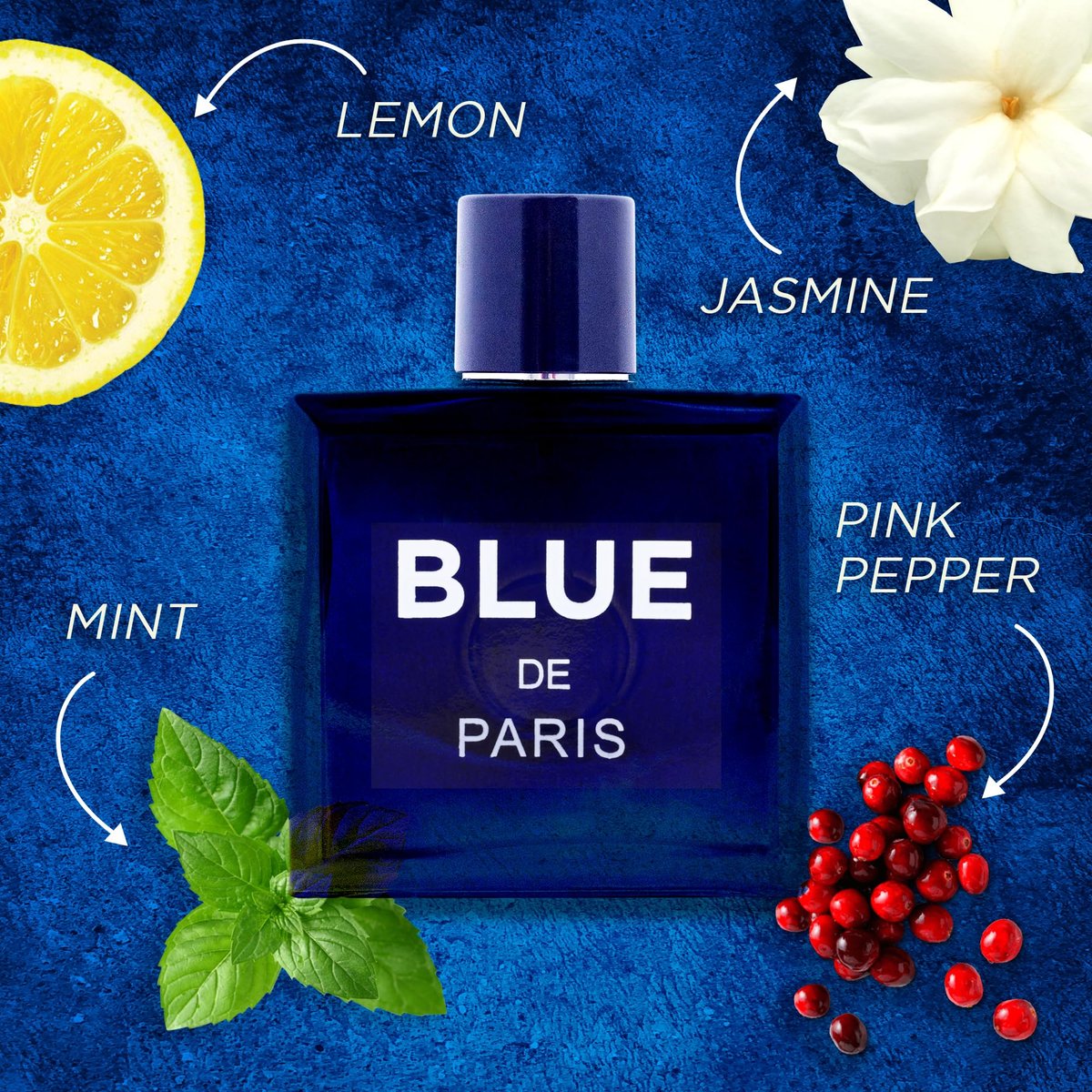NovoGlow Blue De Paris For Men - 3.4 Fl. Oz. (100ml) Eau de Toilette - Refreshing Woody, Floral & Fruity Fragrance - Long-Lasting Masculine Scent, Ideal Gift Avelisse