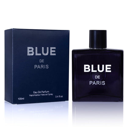 NovoGlow Blue De Paris For Men - 3.4 Fl. Oz. (100ml) Eau de Toilette - Refreshing Woody, Floral & Fruity Fragrance - Long-Lasting Masculine Scent, Ideal Gift Avelisse