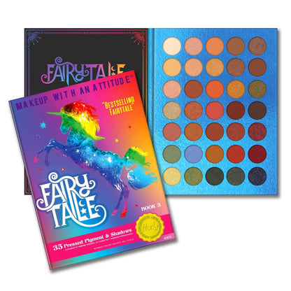 Rude Cosmetics Fairy Tale 35 Eyeshadow Palette - Book 3 - Cranberry - 1.34 oz - Highly Pigmented Eye Shadow Palette