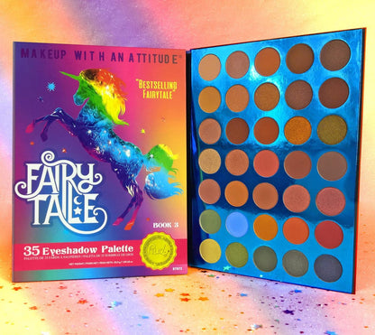 Rude Cosmetics Fairy Tale 35 Eyeshadow Palette - Book 3 - Cranberry - 1.34 oz - Highly Pigmented Eye Shadow Palette