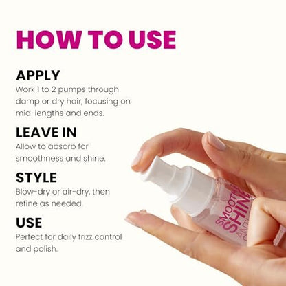 ELEVEN AUSTRALIA Smooth & Shine Anti-Frizz Serum - Lightweight Hair Serum for Men and Women, Tames Frizzy Hair, Adds Shine, 2 fl oz Avelisse