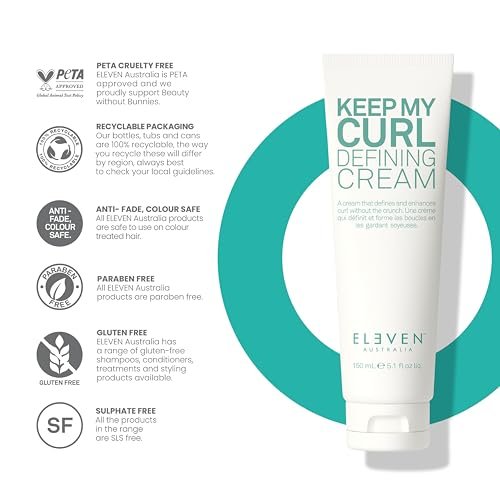 ELEVEN AUSTRALIA Keep My Curl Defining Cream - Curly Hair Products for Women & Men, Enhances Natural Waves, Adds Bounce & Moisture, Paraben Free - 5.1 fl oz - görsel 10