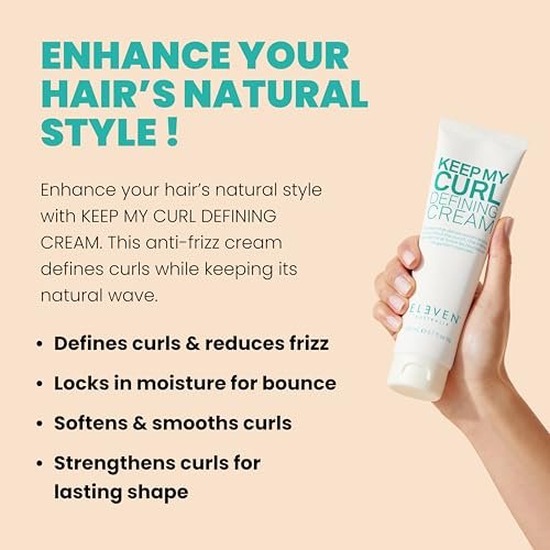 ELEVEN AUSTRALIA Keep My Curl Defining Cream - Curly Hair Products for Women & Men, Enhances Natural Waves, Adds Bounce & Moisture, Paraben Free - 5.1 fl oz - görsel 6