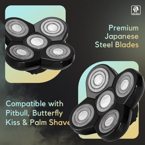 Skull Shaver Carver 5 Head Replacement Blade – Flexing Rotary Blades for Coarse Hair, Easy Maintenance, Fits Pitbull Shavers Avelisse