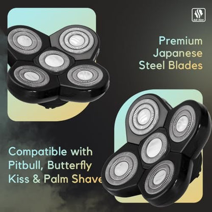 Skull Shaver Carver 5 Head Replacement Blade – Flexing Rotary Blades for Coarse Hair, Easy Maintenance, Fits Pitbull Shavers Avelisse