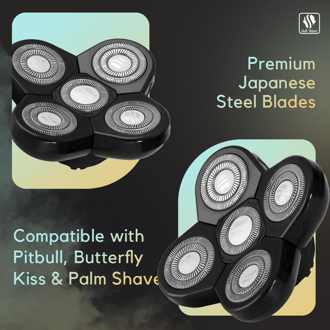 Skull Shaver Carver 5 Head Replacement Blade – Flexing Rotary Blades for Coarse Hair, Easy Maintenance, Fits Pitbull Shavers Avelisse