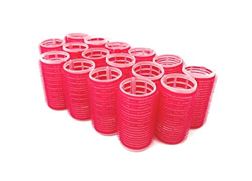 Set of 16 Self Grip Holding Hair Rollers - Medium Size, Pro Salon Hairdressing Curlers for Fine & Short Hair Avelisse
