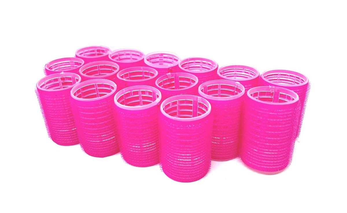 Set of 16 Self Grip Holding Hair Rollers - Medium Size, Pro Salon Hairdressing Curlers for Fine & Short Hair Avelisse