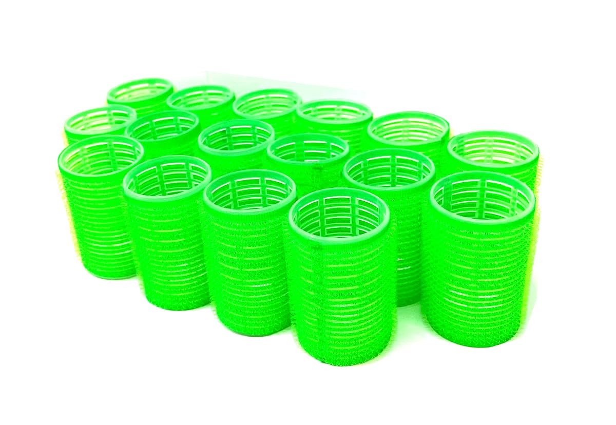Set of 16 Self Grip Holding Hair Rollers - Medium Size, Pro Salon Hairdressing Curlers for Fine & Short Hair Avelisse