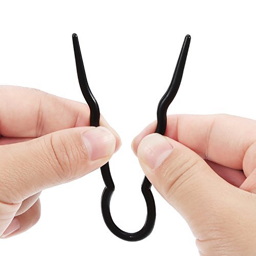 Bememo 20 Pcs U-Shaped Grip Hair Pins for Thick Hair - Spiral Braid Twist Styling Clips for Women, Wedding Bridal Hairstyles (Black and Brown) - görsel 4