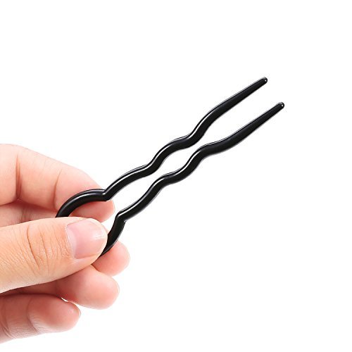 Bememo 20 Pcs U-Shaped Grip Hair Pins for Thick Hair - Spiral Braid Twist Styling Clips for Women, Wedding Bridal Hairstyles (Black and Brown) - görsel 5