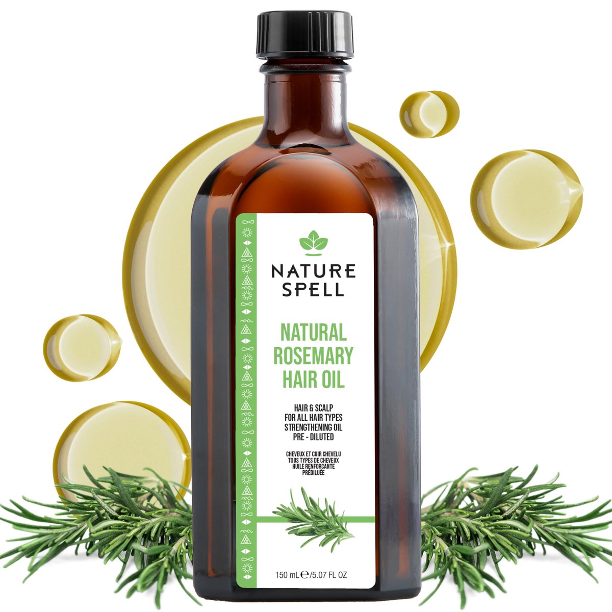 Nature Spell Rosemary Oil for Hair Growth – Pre-Diluted Hair & Scalp Oil for Dry, Damaged Hair – 5.07 Fl Oz Avelisse