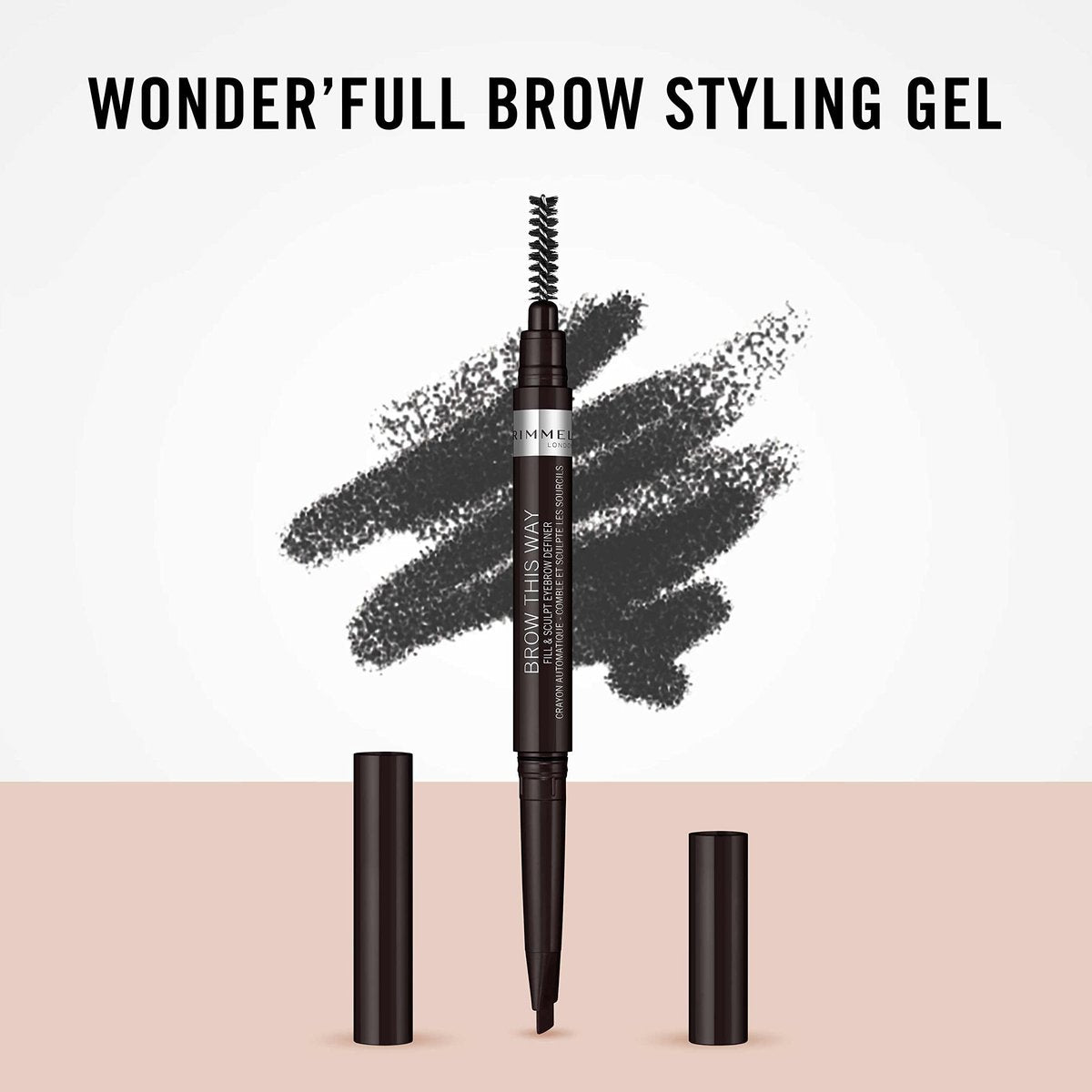 Rimmel Brow This Way Fill & Sculpt Eyebrow Definer - Soft Black Avelisse