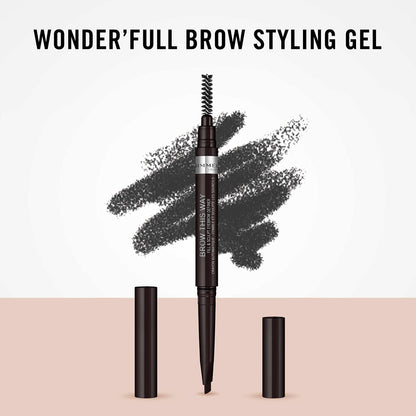 Rimmel Brow This Way Fill & Sculpt Eyebrow Definer - Soft Black Avelisse