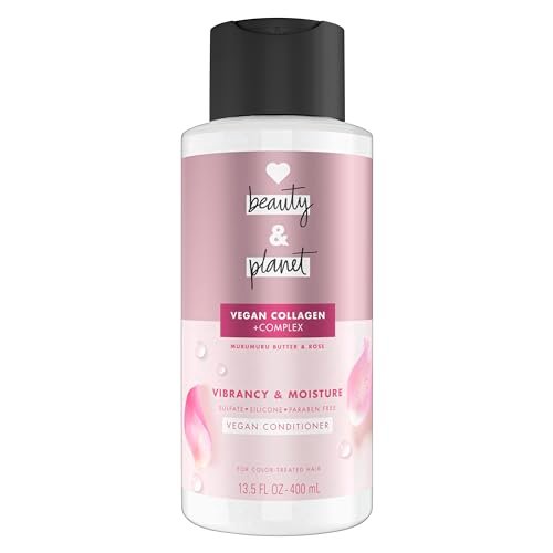 Love Beauty and Planet Vegan Collagen Moisture Conditioner with Murumuru Butter & Rose, for Color-Treated Hair Vibrancy, Sulfate-Free, Paraben-Free, Silicone-Free, Cruelty-Free, 13.5 oz Avelisse
