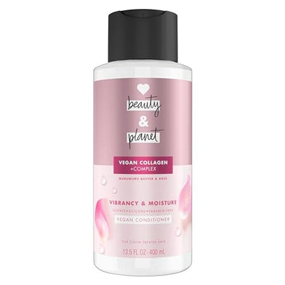 Love Beauty and Planet Vegan Collagen Moisture Conditioner with Murumuru Butter & Rose, for Color-Treated Hair Vibrancy, Sulfate-Free, Paraben-Free, Silicone-Free, Cruelty-Free, 13.5 oz Avelisse