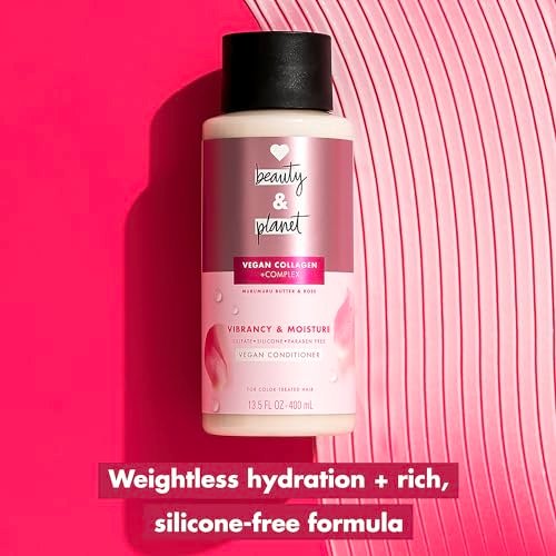 Love Beauty and Planet Vegan Collagen Moisture Conditioner with Murumuru Butter & Rose, for Color-Treated Hair Vibrancy, Sulfate-Free, Paraben-Free, Silicone-Free, Cruelty-Free, 13.5 oz Avelisse