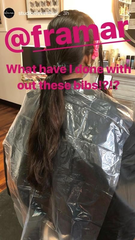 FRAMAR Backwards Bib Disposable Hair Cutting Capes – 50 Transparent Biodegradable Salon Capes for Hair Dye and Barbering Avelisse