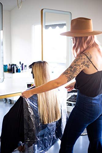 FRAMAR Backwards Bib Disposable Hair Cutting Capes – 50 Transparent Biodegradable Salon Capes for Hair Dye and Barbering Avelisse