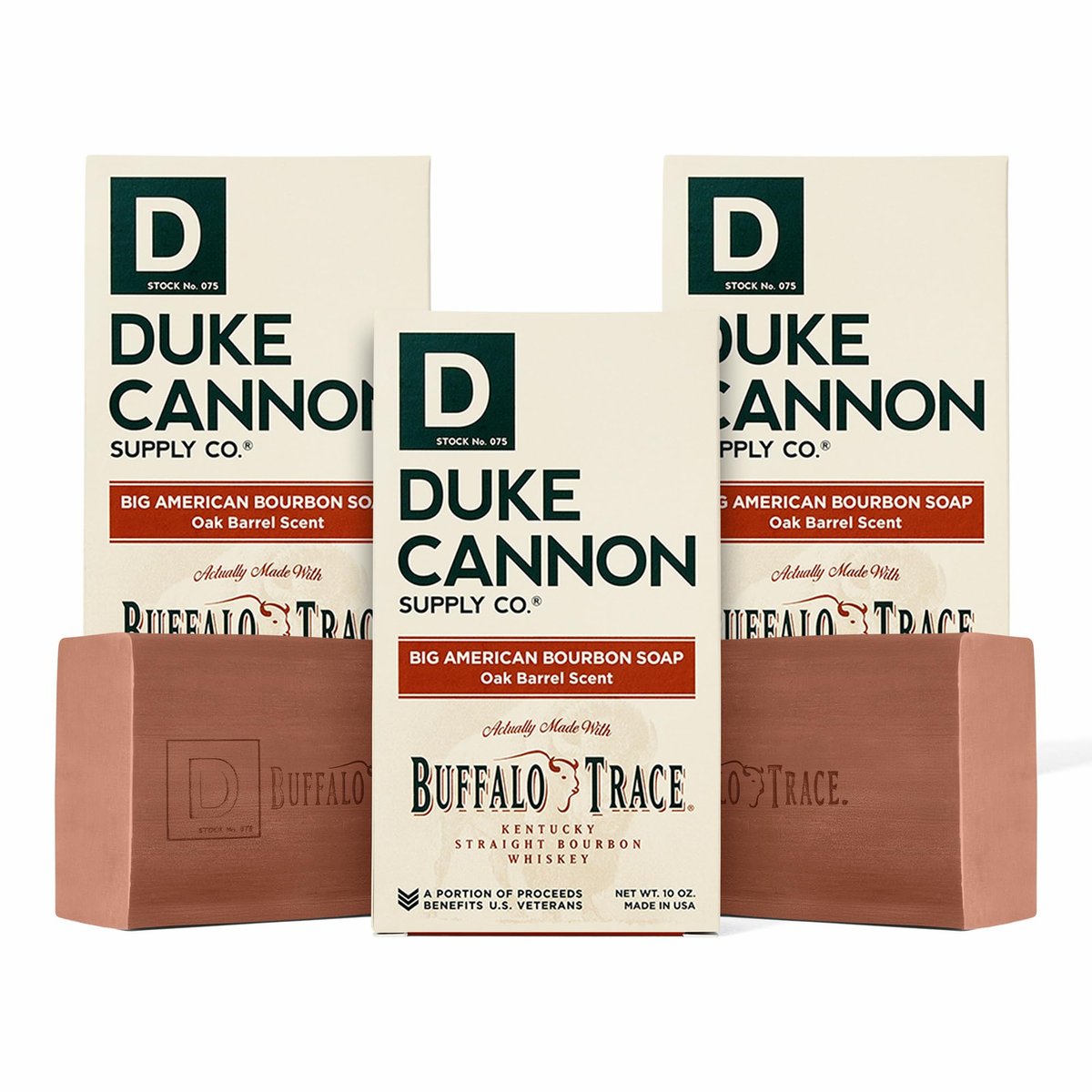 Duke Cannon Supply Co. Big Brick of Soap Bar for Men - Big American Bourbon (Charred Oak Barrel Scent) - Extra Large, All Skin Types, 10 oz. (3 Pack) Avelisse