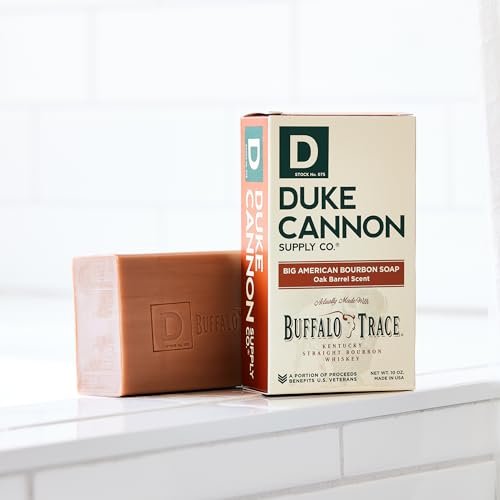 Duke Cannon Supply Co. Big Brick of Soap Bar for Men - Big American Bourbon (Charred Oak Barrel Scent) - Extra Large, All Skin Types, 10 oz. (3 Pack) Avelisse